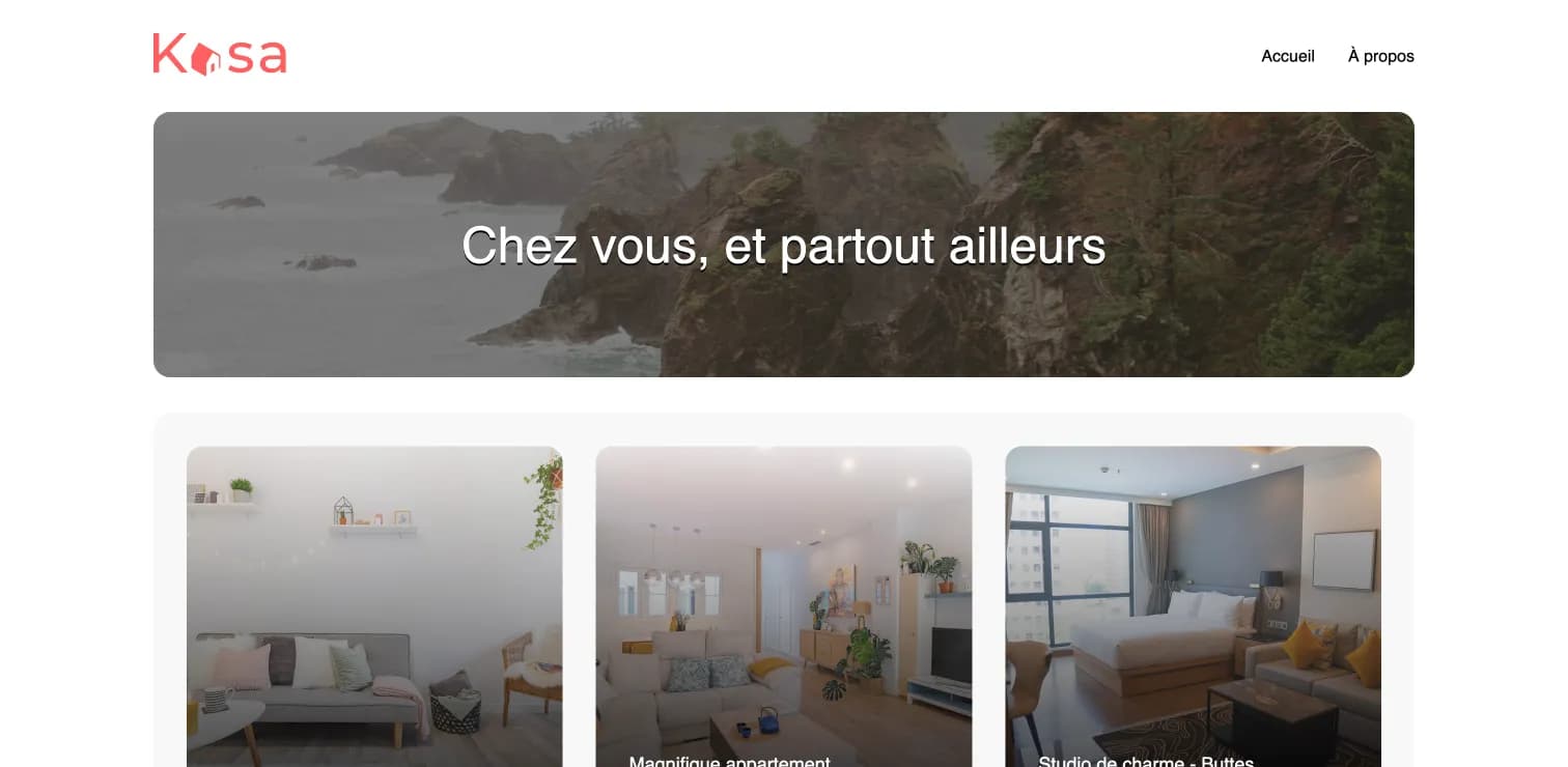 Projet : Kasa-react Aperçu de Kasa-react