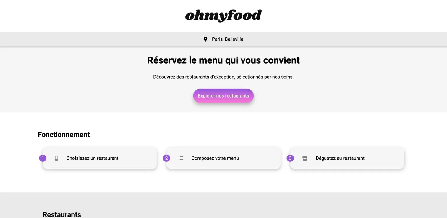 Projet : OhMyFood-html_css Aperçu de OhMyFood-html_css
